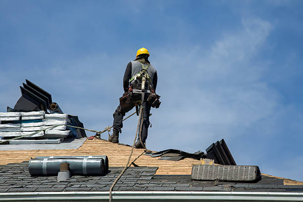 Professional Gutter Installation technician working in Timblin, PA